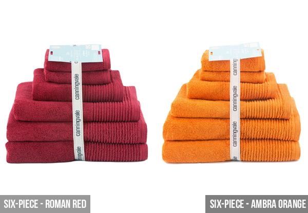 Canningvale Six-Piece Oslo Towel Set - Six Colours Available with Free Delivery