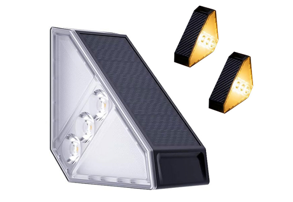 Two-Piece Patio Triangle Solar Step Light - Two Colours Available