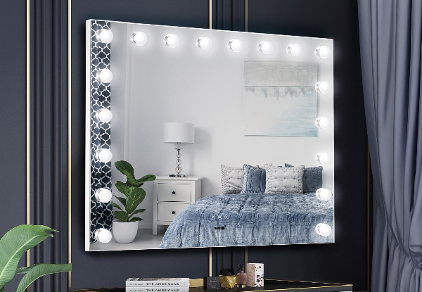 Maxkon 18-LED Make-Up Vanity Mirror with Adjustable Brightness