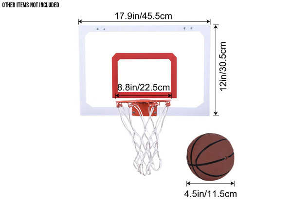Indoor Mini Basketball Backboard Hoop & Ball Set - Option for Two Sets
