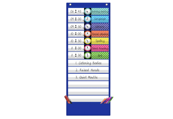 Daily Schedule Pocket Chart with 13 Cards