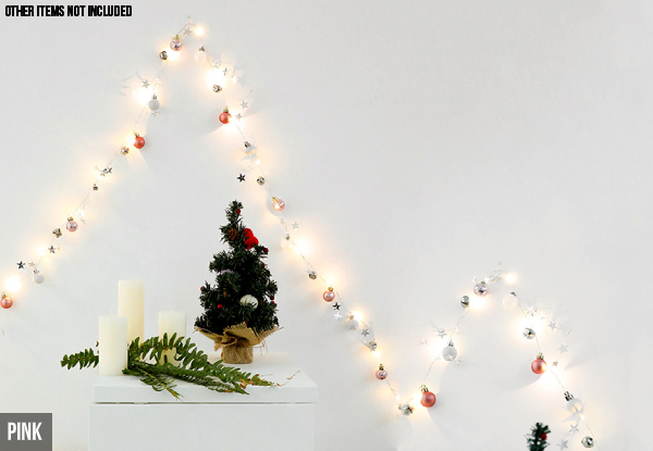 20-LED Battery-Operated Jingle Bell with Ball Decor String Light - Two Colours Available with Free Delivery