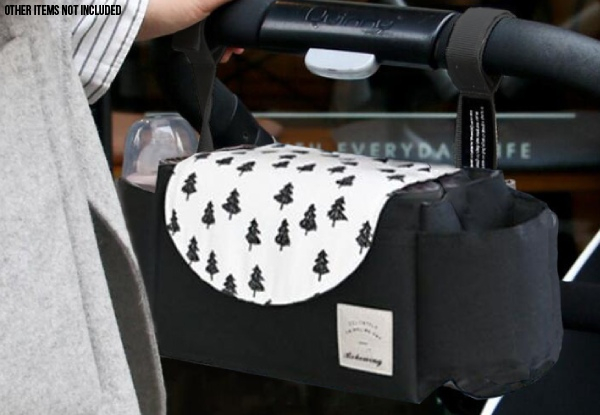 Universal Stroller Nappy Bag Organiser with Cup Holder