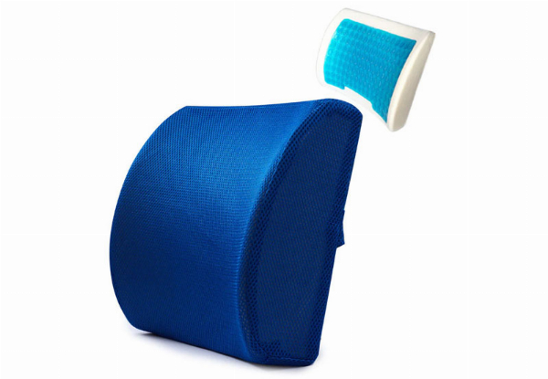 Cooling Gel Memory Foam Lumbar Back Support Cushion - Available in Three Colours