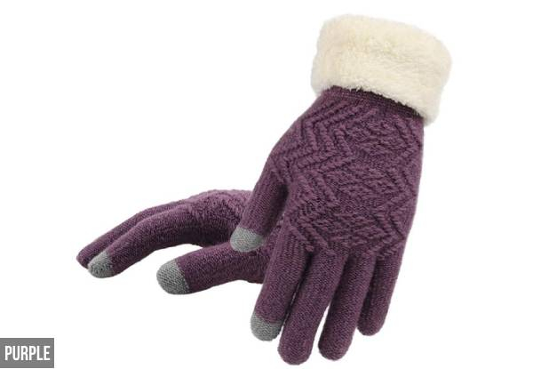 Knitted Touchscreen Gloves - Four Colours Available