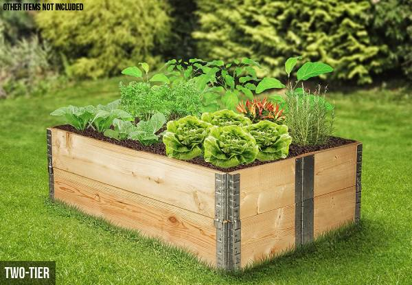 Wooden Raised Stackable Garden Bed - Option for Single-Tier or Two-Tier
