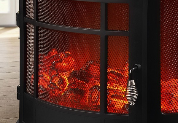 Maxkon 1800W Freestanding Electric Fireplace Heater with LED Flame Effect Log Fire