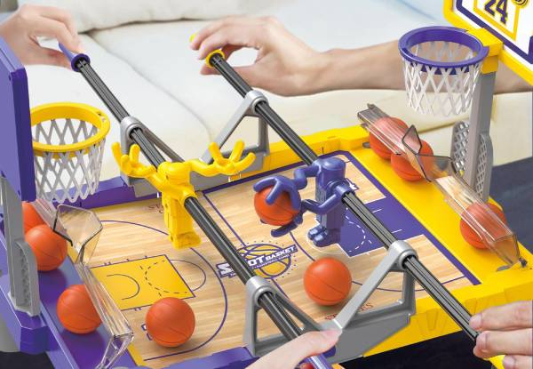 Purple & Yellow Foosketball Table Top Play Set with Stand