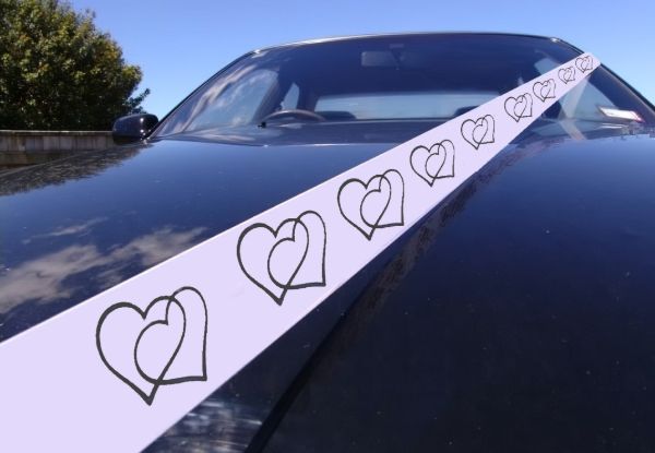 Personalised Wedding Car Ribbon - Option to incl. Heart Ribbon Available