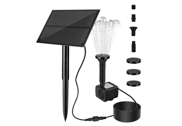Outdoor Solar Fountain Pump Kit with Seven Nozzles