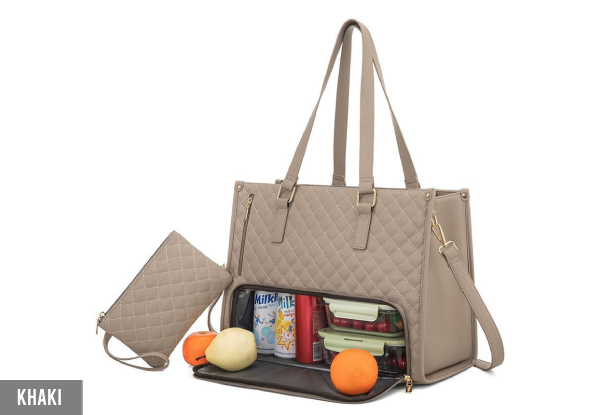 Tote Bag with Insulated Lunch Compartmentand Handbag - Available in Seven Colours