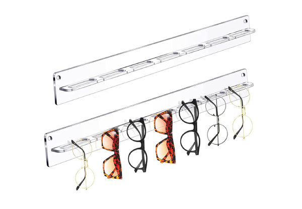 Two-Piece Acrylic Wall Mounted Sunglasses Holder - Available in Two Colours & Four-Piece