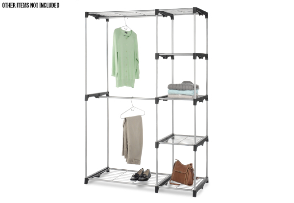 Large Wardrobe Clothing Rack incl. Shelves with Free Delivery