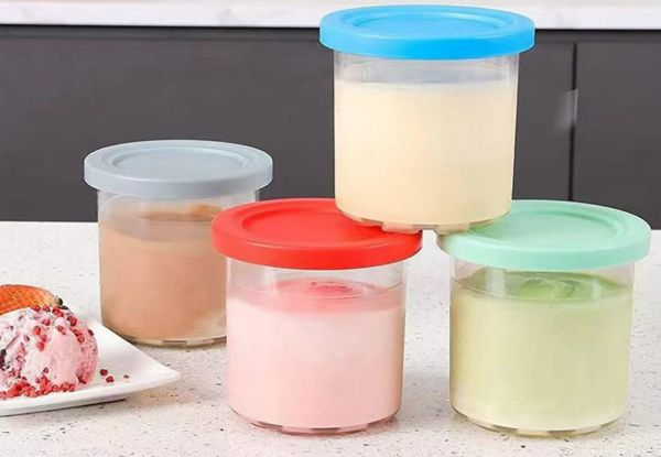 Four-Piece Cream Storage Jars Cream Pints Cup Storage Jars Compatible with Ninja NC299AM C300s Series