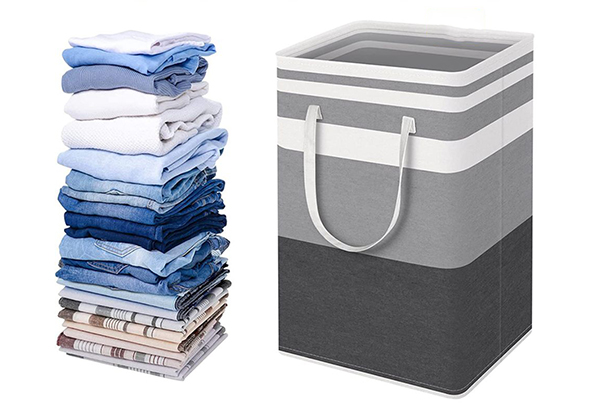 75L Grey Laundry Basket with Carry Handle - Option for 100L