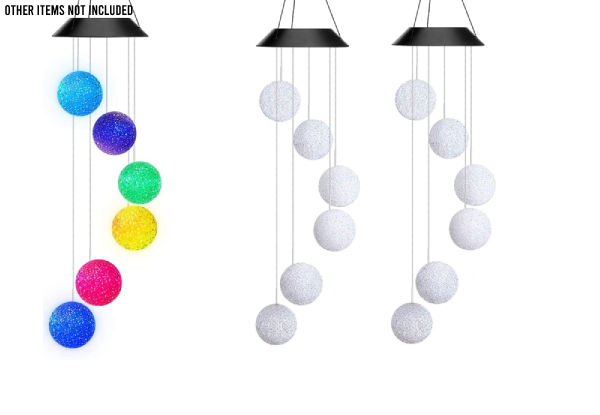 Solar-Powered LED Colour-Changing Wind Chime Light - Option for Two