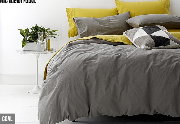 Queen Park Avenue European Vintage-Washed Duvet Cover Set - Eight Colours Available with Free Delivery