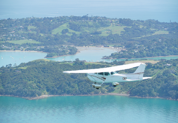 Waiheke Island Scenic Flight & Ferry Combo for One Person incl. 30-Minute Flight & Return Ferry with a Glass of Bubbles at Batch Vineyard - Options for 45-Minute Flight & up to Six People