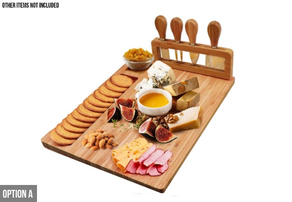 Yael Bamboo Cheese Board & Cheese Knife Range - Two Options Available