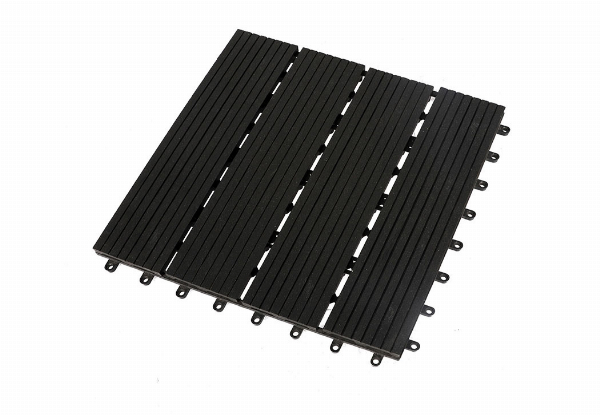 10-Piece Marlow Outdoor Decking Floor Plastic Tiles