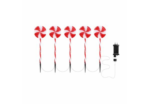 Five-Piece Candy Cane Christmas Light