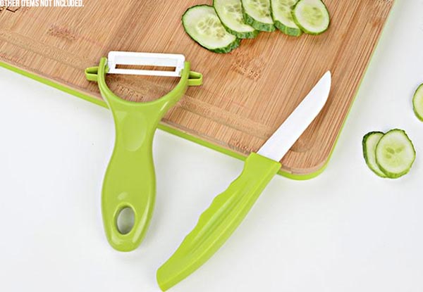 Two-Pack of Ceramic Knife & Peeler Set with Free Delivery