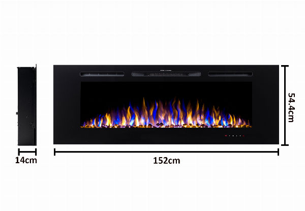 Electric Fireplace Wall Mounted & Recessed with Remote Range - Two Options Available