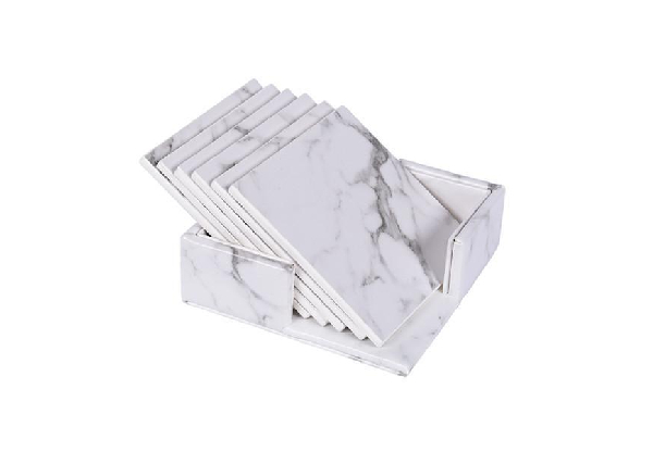 Faux Leather Marble Coasters - Three Colours & Two Styles Available