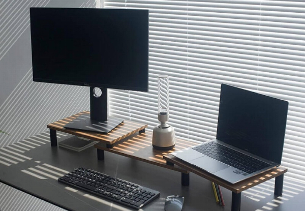 Adjustable 42in Dual Monitor Stand Riser