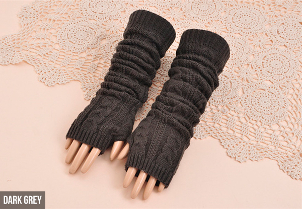 Elbow-Length Fingerless Gloves - Six Colours Available