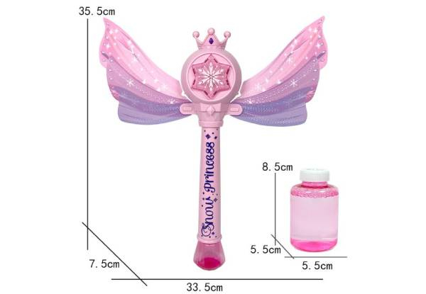 Princess Butterfly Magic Wand Bubble Machine Toy