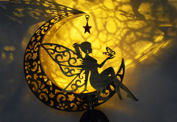 Iron Solar Garden Fairy Figurine Light Stake - Two Styles Available