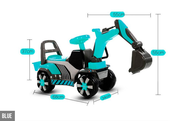 Kid's Ride-On Digger Toy - Two Colours Available