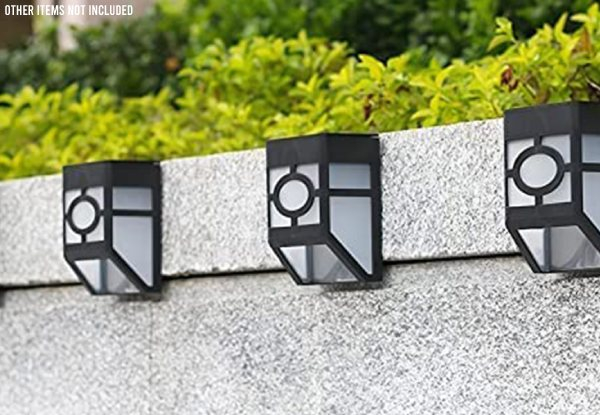 Four-Pack Solar Powered Garden Fence Lights - Three Colours Available - Option for Eight-Pack