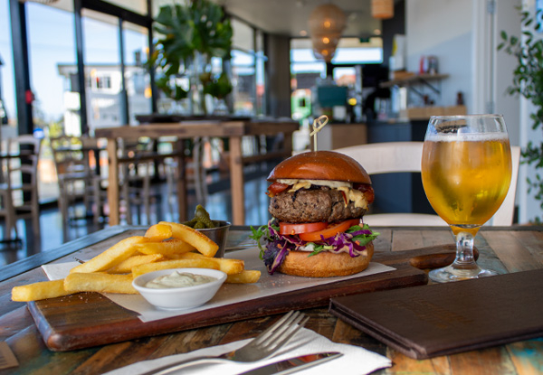 One Weekend Lunch Main & One Glass of Beer or Wine