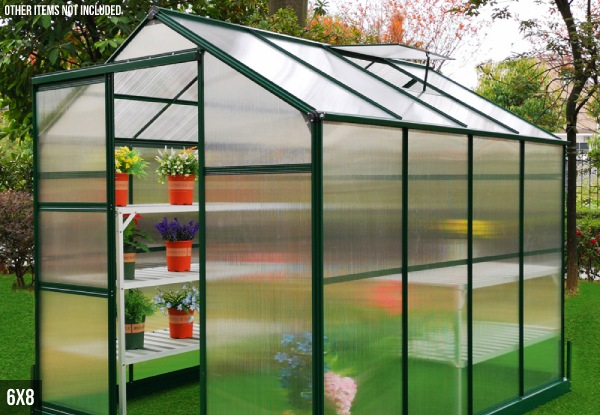 Greenzone Aluminium Greenhouse with 4mm Base - Two Sizes Available