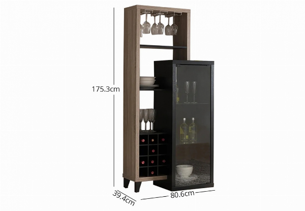 Two-Attached Finish Wine Cabinet