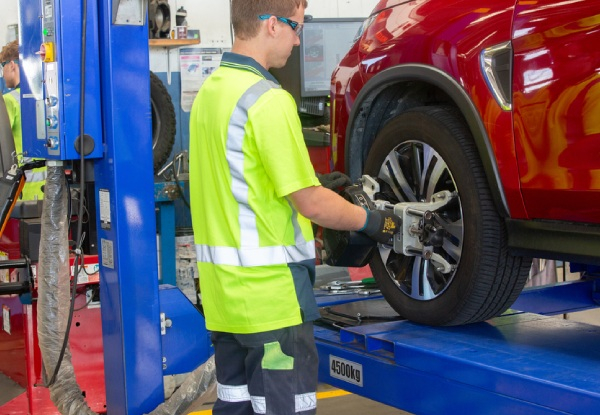 Wheel Alignment - Option to incl. Tyre Rotation & Balancing - Valid for Rangiora Location Only