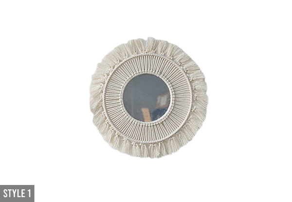 Boho Macrame Decorative Wall Hanging Mirror Range - Three Styles Available