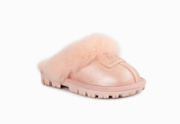 Ugg Kids Coquette Metallic Slipper - Available in Two Colours & Six Sizes