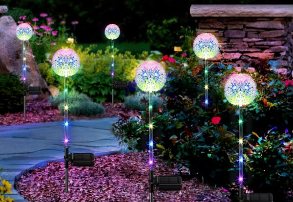 Two-Piece Solar Dandelion Outdoor Lights - Option for Four-Piece