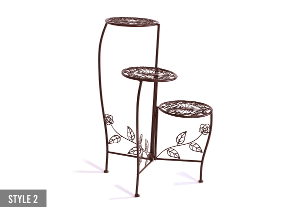 Levede Metal Plant Stand Rack - Available in Two Colours, Two Styles & Option for Two-Pack