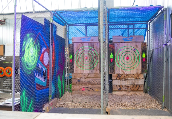 One-Hour Sweet Axe Throwing Experience & Waffles or Shared Plate at Panhead Brewtown - Options for Two, Four or Six People