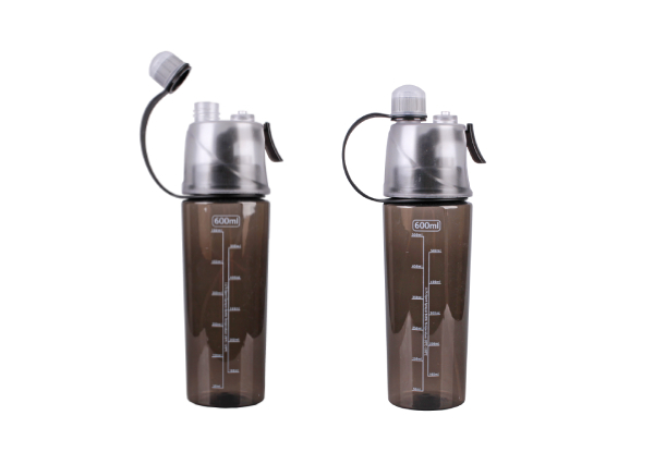 Two-Pack of Sports 600ml Water Bottles with Spray Head