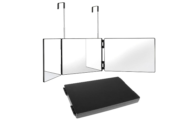 Three-Tier Adjustable & Hanging Mirror with Hook - Option for Two-Pack