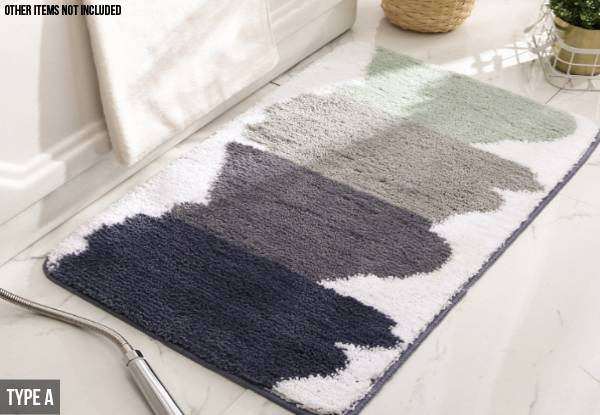 Home Flocking Carpet Mat - Three Sizes & Four Styles Available