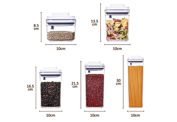 Eight-Pcs Airtight Pop-Up Kitchen Storage Container Set
