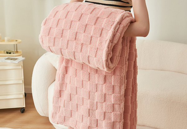 Checkered Jacquard Throw Blanket - Available in Four Colours & Option for Four Sizes