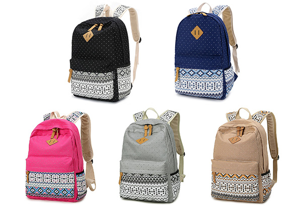 Canvas Bohemia Style Backpack - Five Colours Available