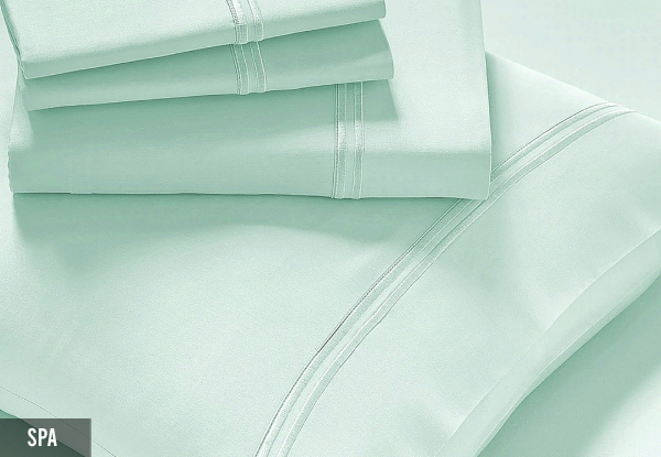 Renee Taylor Strada Embroidered 1000TC Egyptian Cotton Sheet Set - Available in Seven Colours, Four Sizes & Option for Extra European Pillowcase